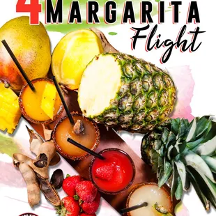 ONE MARGARITA 4 FLAVORS  ONE FLIGHT