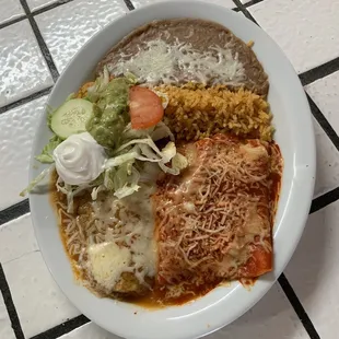Enchiladas de camarón o de queso