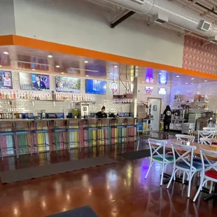 the inside of a restaurant