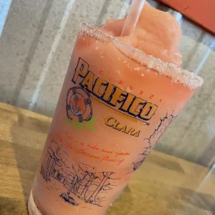 Blended house strawberry margarita