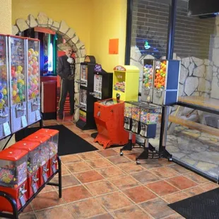 a row of vending machines