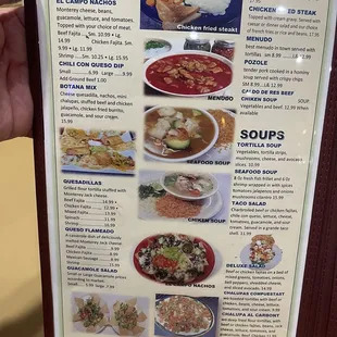 the menu