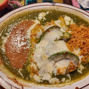 Enchiladas Verdes with beef