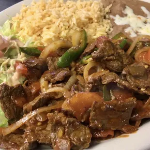 Mexican steak plate.