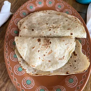 a tortilla on a plate