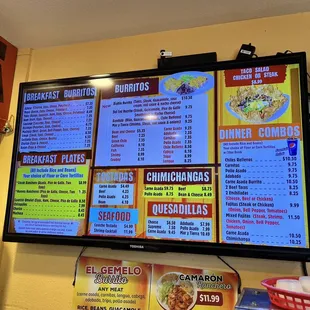 menu and prices
