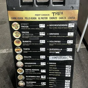 the menu