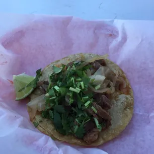Taco de lengua! Cow tongue!