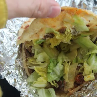 Gordita with asada (=steak)