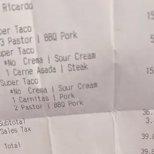 $5.20 per taco