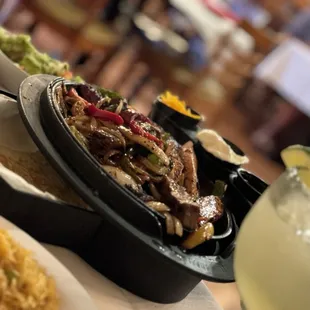 Beef &amp; chicken fajitas