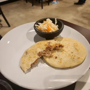 Pupusas. The kids loved these! The cabbage slaw was amazing