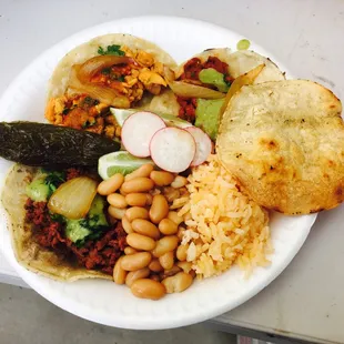a plate of mexican food