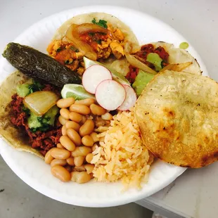 a plate of mexican food