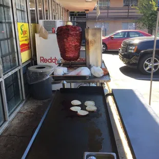 Trompo outside of the restaurant...