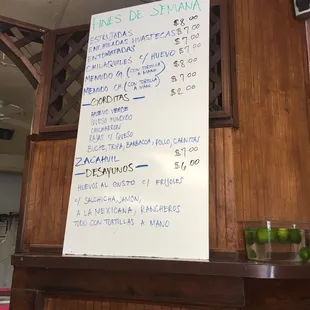 menu