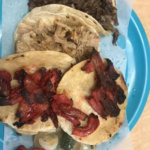 One Barbicoa, One carnitas, Two pastor