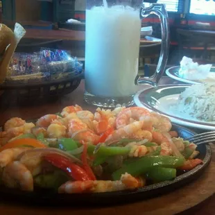 Shrimp fajitas