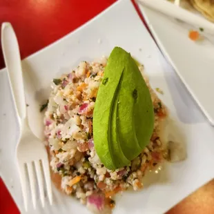 an avocado on a plate