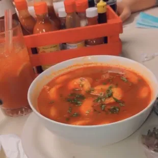 the BEST Caldo de Camaron con Cascara I've ever had!