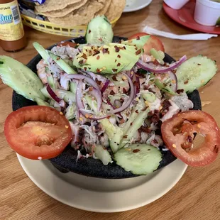 Ceviche + octopus + crab (imitation)