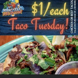 $1 Taco Tuesday 2pm-9pm