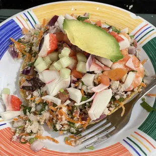 Seafood tostada