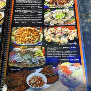 a menu for a mexican restaurant