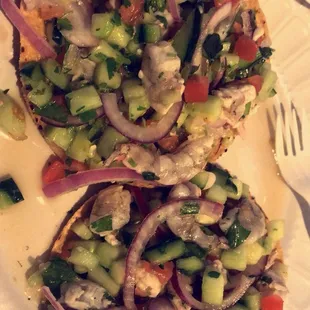 Shrimp Ceviche Tostadas
