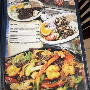 a menu for a mexican restaurant