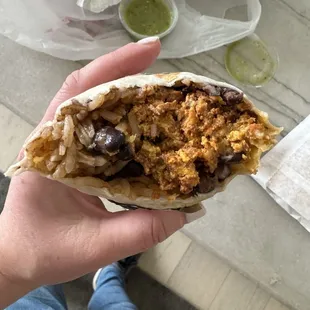 Chorizo breakfast burrito