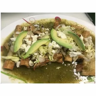 a plate of mexican food