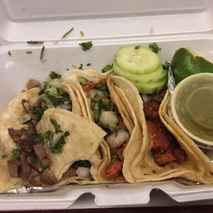 Tacos de lengua and al pastor