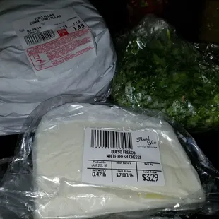 Fresh tortillas and queso fresco