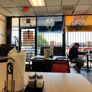 a view of the dining area