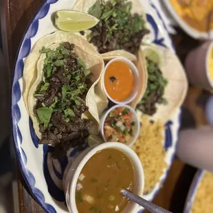 Beef Street tacos &amp; charro beans