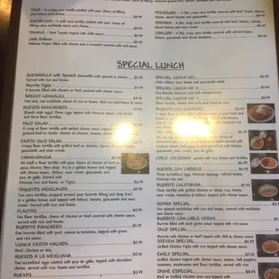 menu