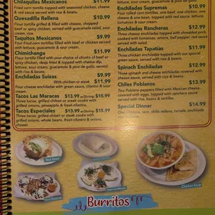 a menu for a mexican restaurant