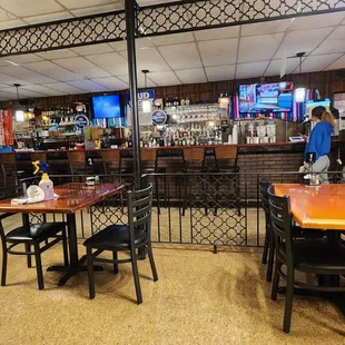 Dining room next to bar.
