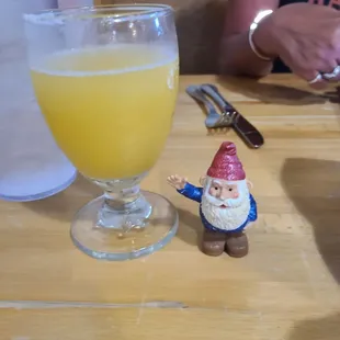 Ernie the gnome about to enjoy his Margarita