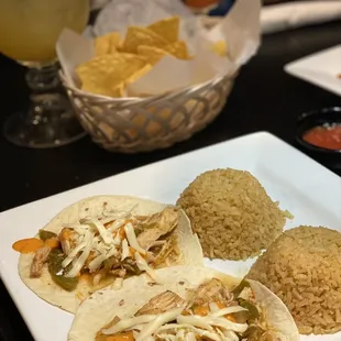 a plate of mexican food