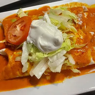 Ground beef burritos. The sauce!