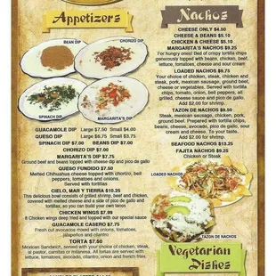 mexican cuisine menu