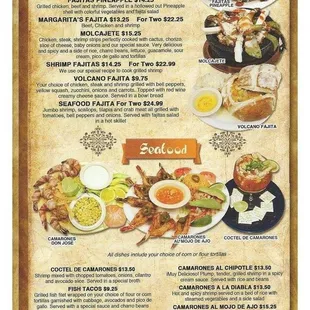 a menu for a mexican restaurant