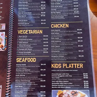 menu