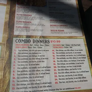 the menu