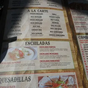 the menu