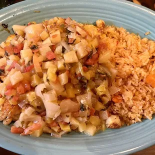 Tropical Seafood Plate (shrimp, scallops, fish) Excellent!