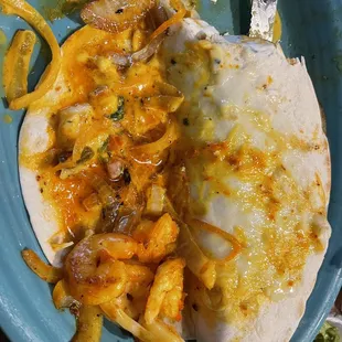 This was supposed to be a shrimp quesadilla!