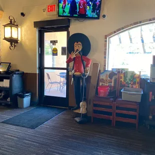 the entrance to the restaurant